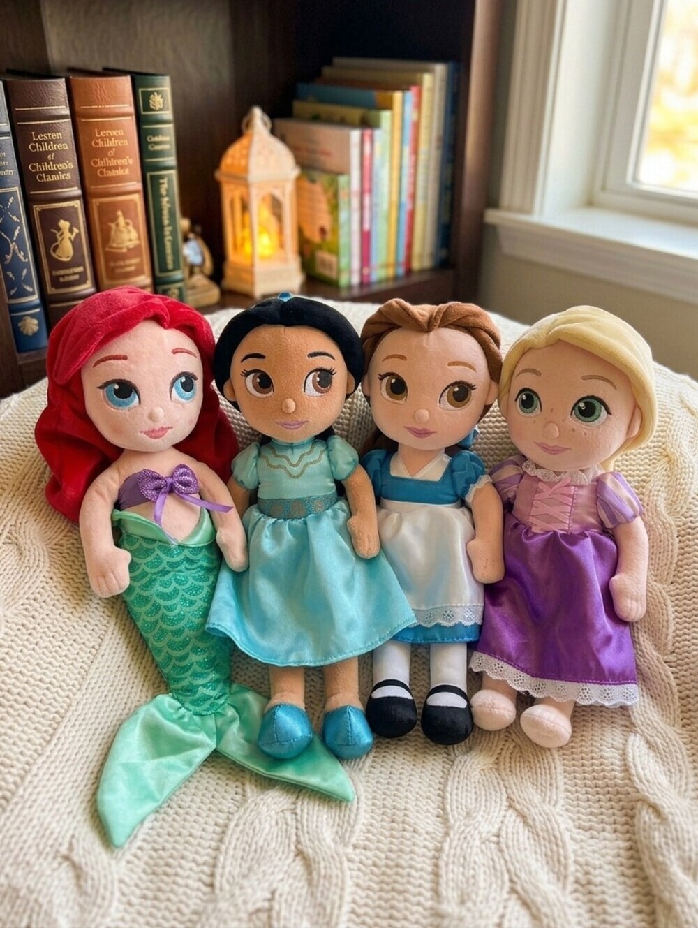 Disney Princess Animator Series Plush Dolls Ariel Jasmine Belle Rapunzel Bundle